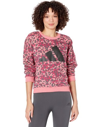 adidas Womens All Over Print Crew Hazy Rose Xx-large - Multicolor