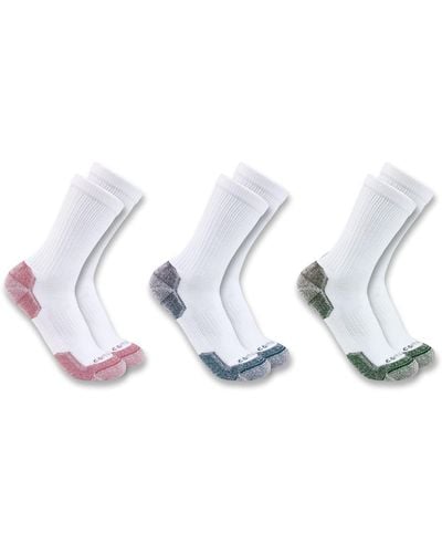 Carhartt Midweight Cotton Blend Sock 3 Pack - White
