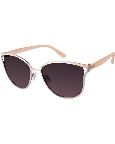 Tahari Th895 Vintage Uv400 Protective Metal Cat Eye Sunglasses. Elegant Gifts For Her - Black