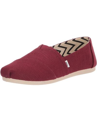 TOMS Alpargata Recycled Cotton Canvas Loafer Flat - Red