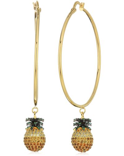 Noir Jewelry Pineapple Hoop Earrings - Metallic