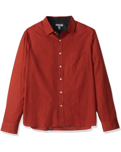 Geoffrey Beene Fit Easy Care Long Sleeve Button Down Shirt - Red