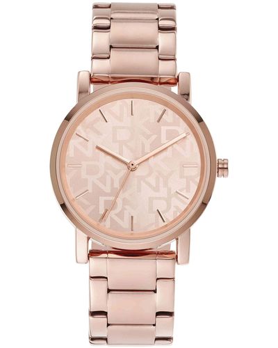 DKNY Alloy Quartz Watch With Stainless Steel Strap - Pink