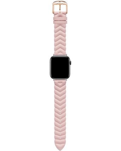 Ted Baker Pink Chevron Leather Strap For Apple Watch® - Black