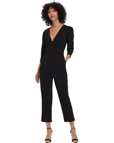 Donna Morgan Plus Size Deep V-neck Jumpsuit - Black
