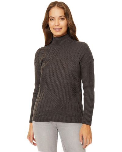 Jones New York Directional Stitch Sweater - Black