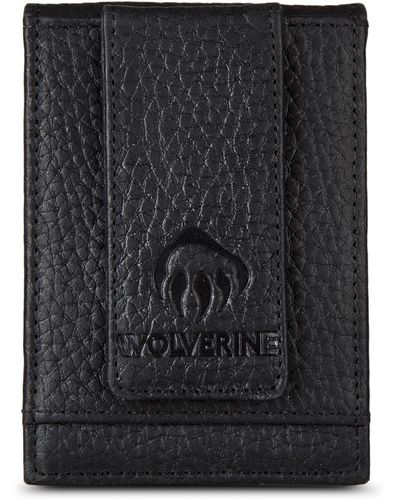Wolverine Marquette Leather Front Wallet With Rfid Lining - Black