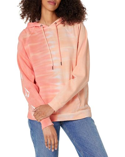 Volcom Regular Iconic Stone Hooded Fleece Sweatshirt - Pink