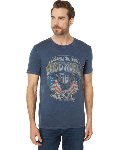 Lucky Brand Free World Eagle Graphic Tee - Blue
