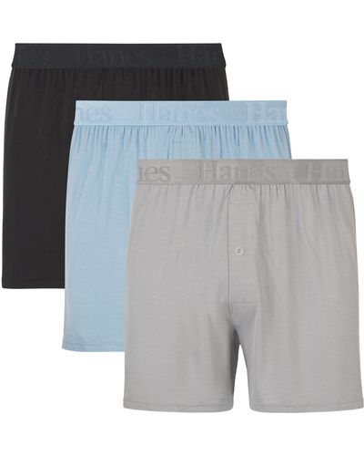 Hanes Ultimate Originals Knit Boxers - Gray