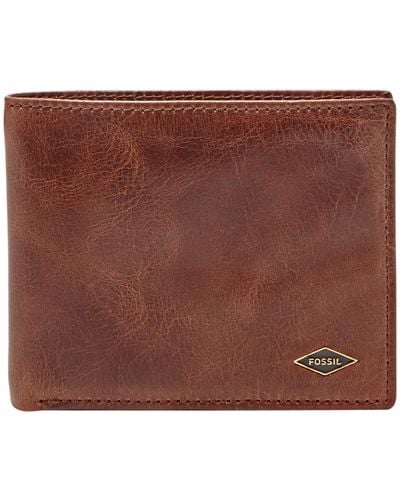 Fossil Ryan Rfid-blocking Leather Bifold Wallet - Brown