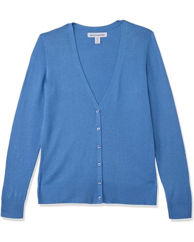 Amazon Essentials Lightweight V-neck Cardigan Sweater - Blue