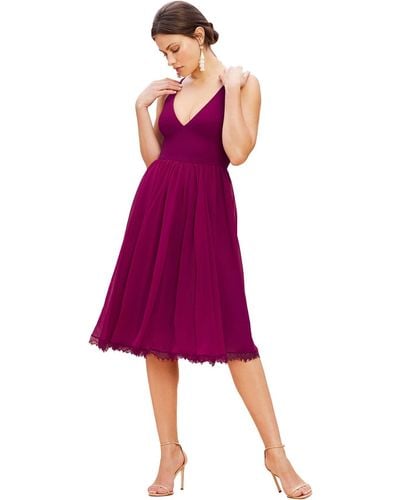 Dress the Population Alicia Midi Dress - Purple