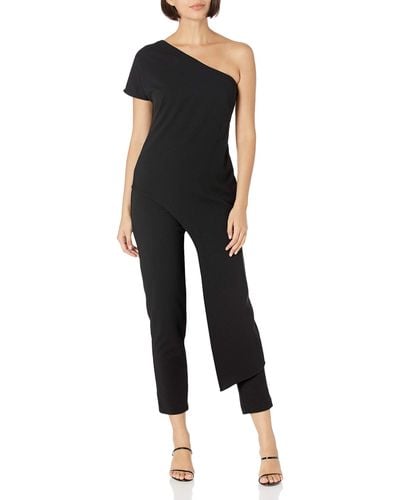 Adrianna Papell Asymmetrical Crepe Jumpsuit - White