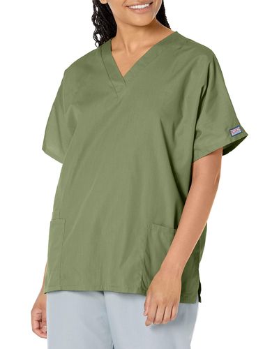CHEROKEE Womens V Neck Medical Scrubs Shirts - Green