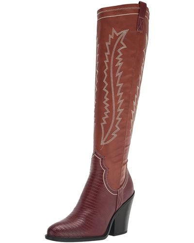 Franco Sarto S Glenice Knee High Boot Brown Synthetic 9.5 M