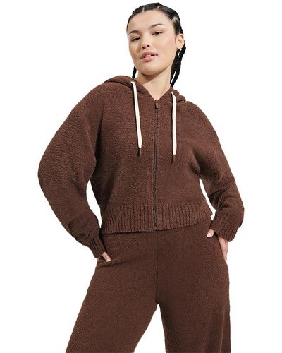 UGG Hana Zip Hoodie Sweater - Brown