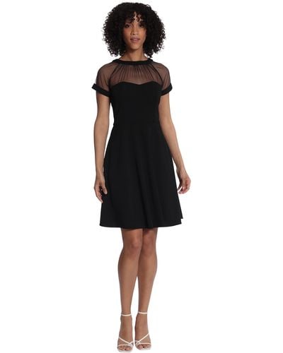Maggy London Fit-and-flare Illusion Dress - Black