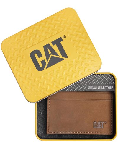 Caterpillar Card Holder With Emboss Logo - Yellow