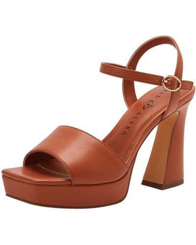 Katy Perry Square Open Platform Sandal Heeled - Brown