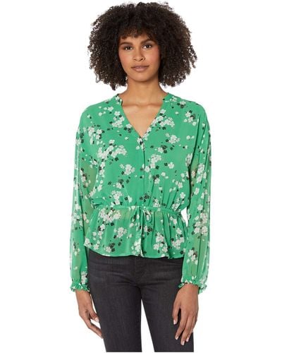 Cupcakes And Cashmere Leona Floral Blouse - Green