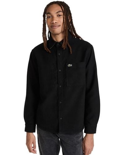 Lacoste Lacote Reverible Cotton Flannel Overhirt - Black