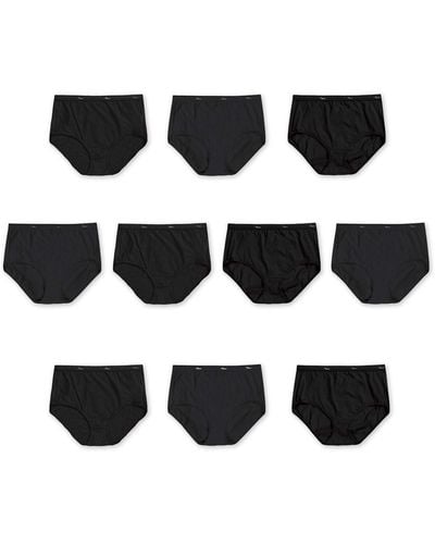 Hanes Womens Cotton Brief Underwear in Black