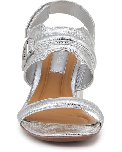 Franco Sarto S Owen Slingback High Heel Sandals Silver Metallic 6 M - Multicolor
