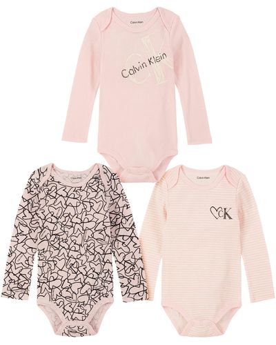 Calvin Klein 3 Pieces Pack Bodysuit - Pink