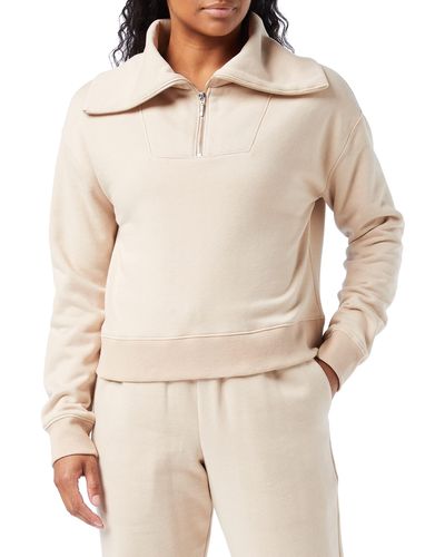 Core 10 Super Soft Half Zip Long-sleeve Sweatshirt - Natural