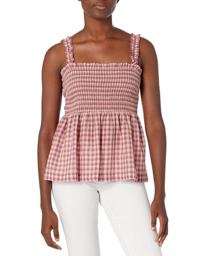 Lucky Brand Embroidered Square Neck Tank in Blue