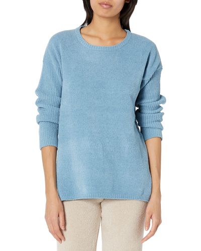 N Natori Aura-solid Sweater Length 27" - Blue