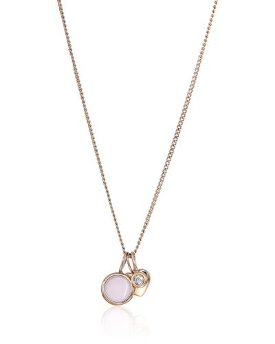 Fossil Rose Gold-tone Necklace - Blue