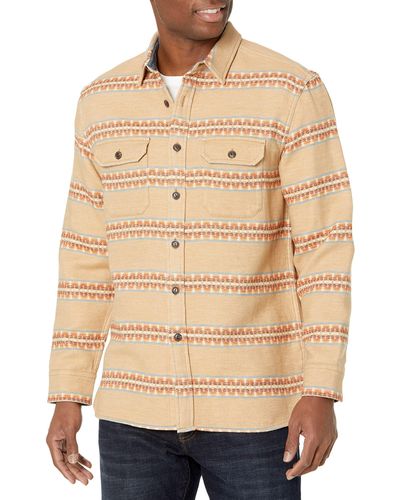 Pendleton Long Sleeve Driftwood Cotton Chamois Shirt - Natural