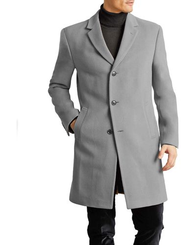 Tommy Hilfiger Mens All Weather Top Wool Blend Coat - Gray