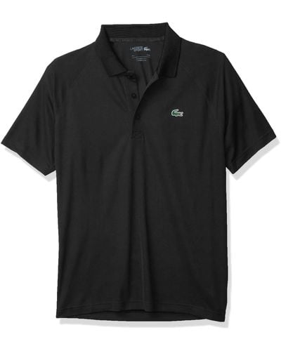 Lacoste Sport Short Ultra Dry Raglan Sleeve Polo Shirt - Black