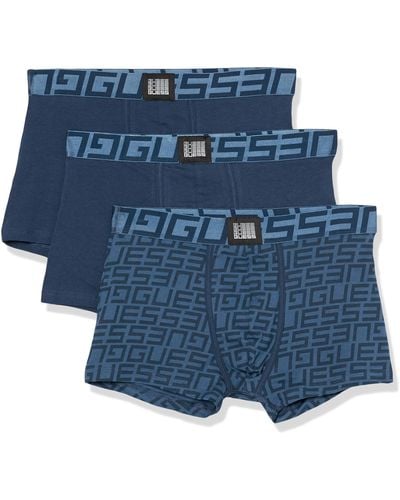 Guess Idol Boxer Trunk 3 Pack - Blue
