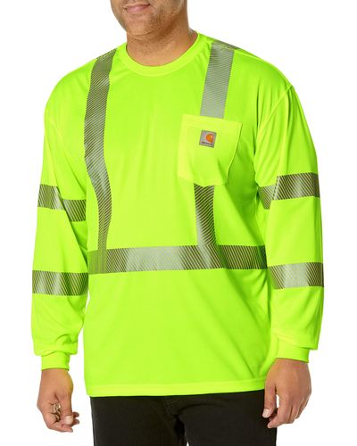 Carhartt High Visibility Force Long Sleeve Class 3 Tee,brite Lime,x-large - Multicolor