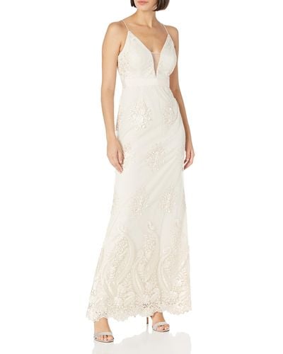 Adrianna Papell Embroidered Tulle Dress - Multicolor