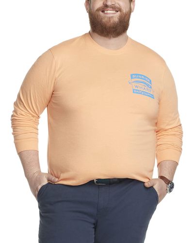Izod Tall Saltwater Long Sleeve Graphic T-shirt - Orange