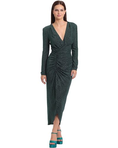 Maggy London Long Sleeve Holiday Dress Party Cocktail Occasion - Green