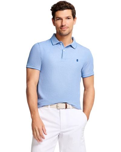Izod Advantage Performance Short Sleeve Polo Shirt - Blue