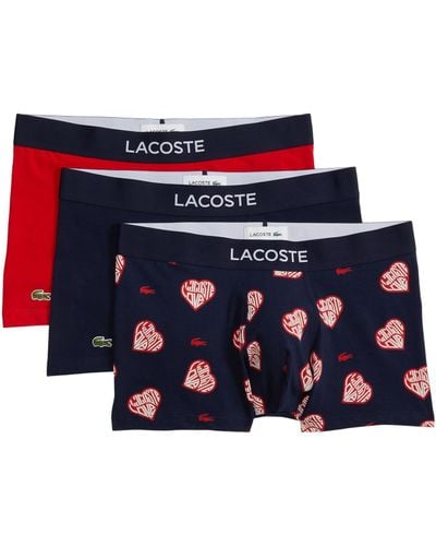 Lacoste 3-pack Cotton Stretch Valentine's Day Trunks - Blue