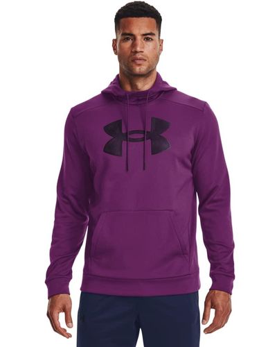 Under Armour Big Logo Armourfleece Hoodie Sweatshirt, - Purple