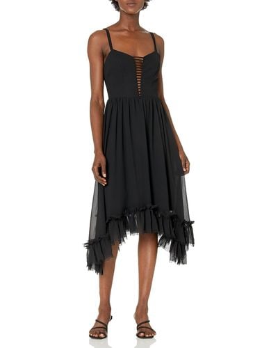 Dress the Population Kayla Sleeveless High-low Cut-out Flowy Midi Dress Dress - Black
