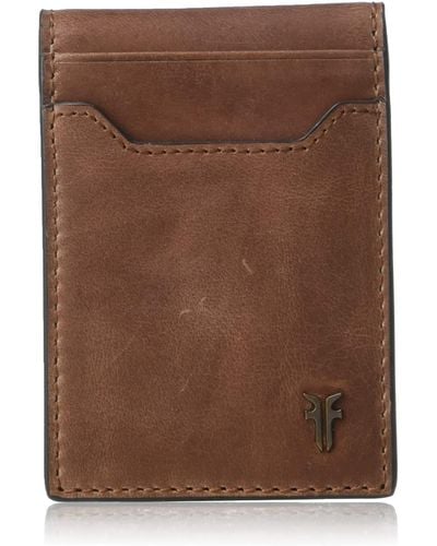 Frye Holden Leather Folded Card Case - Brown