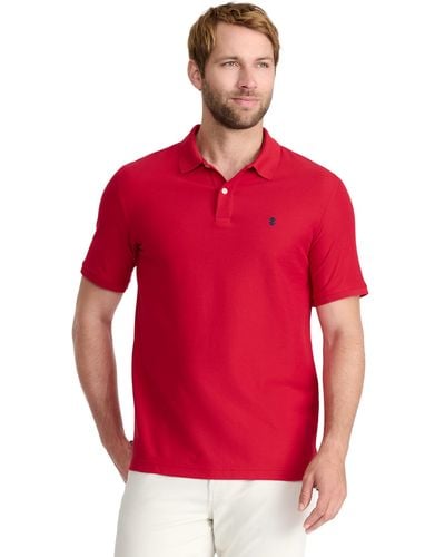 Izod Short Sleeve Solid Advantage Pique Polo - Red