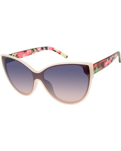 Nanette Lepore Nn396 Uv Protective Cat Eye Shield Sunglasses. Fashionable Gifts For Her - Black