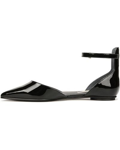 Franco Sarto S Racer Flat D'orsay Pointed Toe Shoe Black Patent 8.5 M