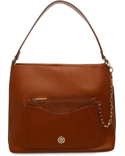 Anne Klein East West Ak Hobo With Pouch - Brown